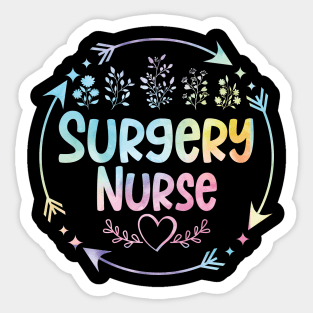 Surgery Nurse cute floral watercolor Sticker